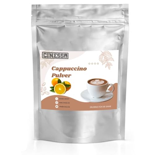 Cinesso Cappuccino Pulver, Fruchtiger Kaffeegenuss, aromatisiert, Kaffeekreationen, verschiedene Variationen, Geschmacksintensiv, für Zuhause (10 Kg, Orange) von Cinesso