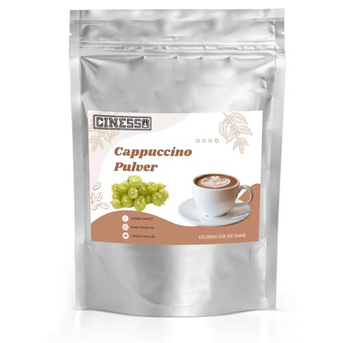 Cinesso Cappuccino Pulver, Fruchtiger Kaffeegenuss, aromatisiert, Kaffeekreationen, verschiedene Variationen, Geschmacksintensiv, für Zuhause (10 Kg, Stachelbeere) von Cinesso