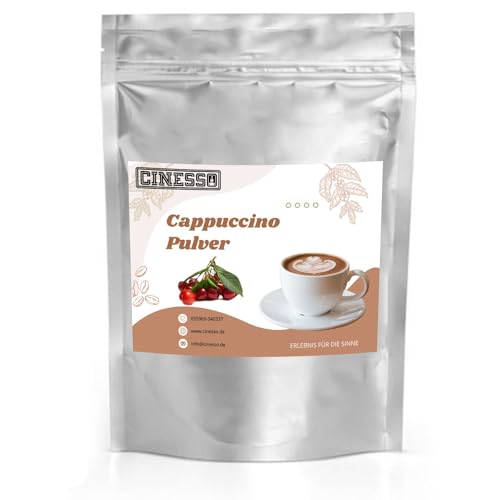 Cinesso Cappuccino Pulver, Fruchtiger Kaffeegenuss, aromatisiert, Kaffeekreationen, verschiedene Variationen, Geschmacksintensiv, für Zuhause (200 g, Kirsche) von Cinesso