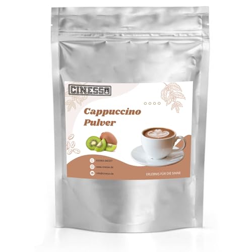 Cinesso Cappuccino Pulver, Fruchtiger Kaffeegenuss, aromatisiert, Kaffeekreationen, verschiedene Variationen, Geschmacksintensiv, für Zuhause (200 g, Kiwi) von Cinesso