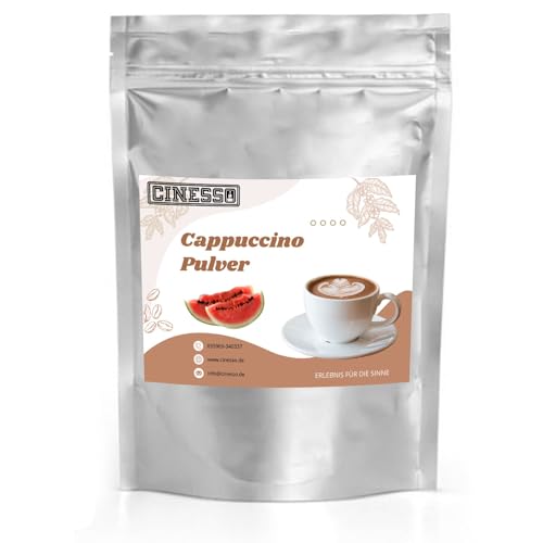 Cinesso Cappuccino Pulver, Fruchtiger Kaffeegenuss, aromatisiert, Kaffeekreationen, verschiedene Variationen, Geschmacksintensiv, für Zuhause (200 g, Melone) von Cinesso