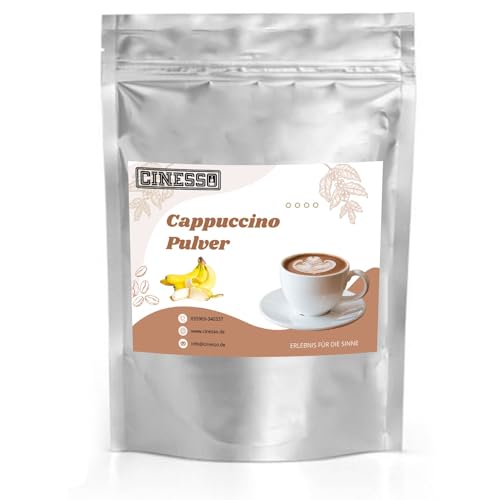 Cinesso Cappuccino Pulver, Fruchtiger Kaffeegenuss, aromatisiert, Kaffeekreationen, verschiedene Variationen, Geschmacksintensiv, für Zuhause (500 g, Banane) von Cinesso