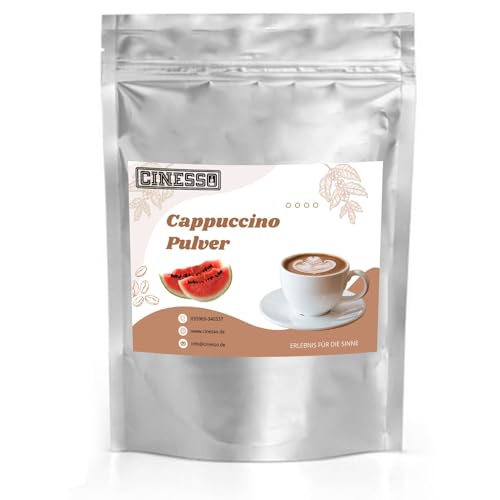 Cinesso Cappuccino Pulver, Fruchtiger Kaffeegenuss, aromatisiert, Kaffeekreationen, verschiedene Variationen, Geschmacksintensiv, für Zuhause (500 g, Melone) von Cinesso