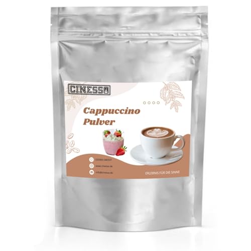 Cinesso Cappuccino mit Erdbeerjoghurt Geschmack 200 g Cappuccino Getränkepulver aus löslichem Bohnenkaffee Cremig Zart von Cinesso