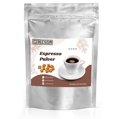 Cinesso Espresso Pulver gemahlen, Schokoladengeschmack, verschiedene Varianten, schnelle und einfache Zubereitung, Kaffeespezialitäten, für Kaffeeliebhaber (200 g, Toffee) von Cinesso