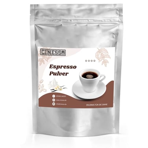 Cinesso Vanille Espresso Pulver 10 Kg gemahlen, Vanillegeschmack, verschiedene Varianten, für Genießer und Kaffeeliebhaber, Aromatisiert, schnelle und einfache Zubereitung von Cinesso