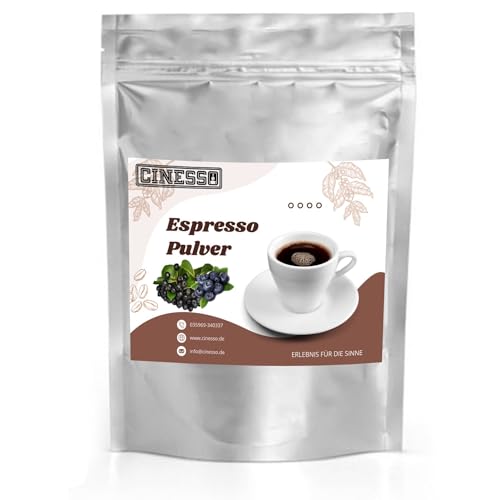 Cinesso Espresso Pulver gemahlen, fruchtiger Geschmack, Kaffeepulver, schnelle und einfache Zubereitung, für Kaffeeliebhaber, zum Verfeinern von Desserts (10 Kg, Aronia Blaubeere) von Cinesso