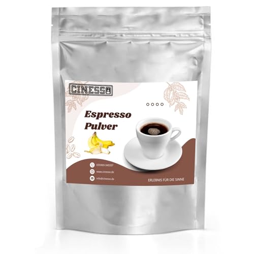 Cinesso Espresso Pulver gemahlen, fruchtiger Geschmack, Kaffeepulver, schnelle und einfache Zubereitung, für Kaffeeliebhaber, zum Verfeinern von Desserts (10 Kg, Banane) von Cinesso
