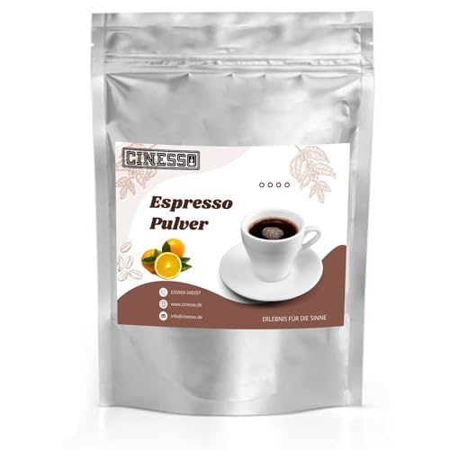 Cinesso Espresso Pulver gemahlen, fruchtiger Geschmack, Kaffeepulver, schnelle und einfache Zubereitung, für Kaffeeliebhaber, zum Verfeinern von Desserts (10 Kg, Orange) von Cinesso