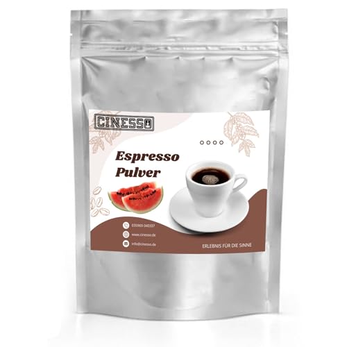Cinesso Espresso Pulver gemahlen, fruchtiger Geschmack, Kaffeepulver, schnelle und einfache Zubereitung, für Kaffeeliebhaber, zum Verfeinern von Desserts (200 g, Melone) von Cinesso