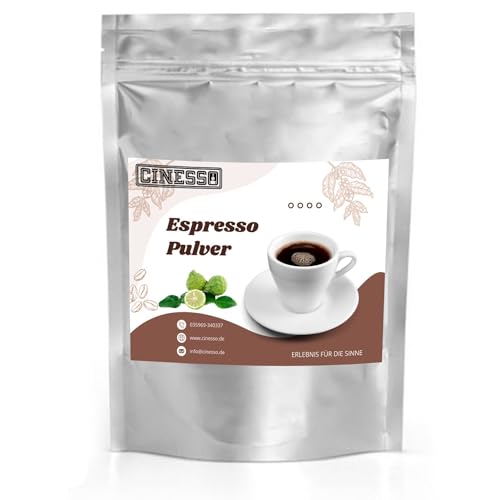 Cinesso Espresso Pulver gemahlen, fruchtiger Geschmack, Kaffeepulver, schnelle und einfache Zubereitung, für Kaffeeliebhaber, zum Verfeinern von Desserts (200 g, Yuzu) von Cinesso