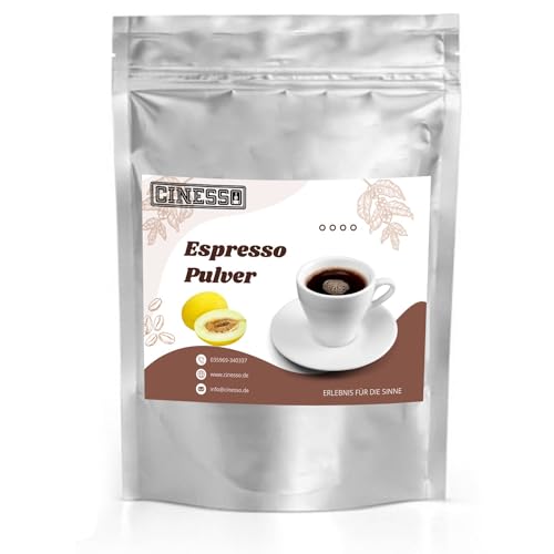 Cinesso Espresso Pulver gemahlen, fruchtiger Geschmack, Kaffeepulver, schnelle und einfache Zubereitung, für Kaffeeliebhaber, zum Verfeinern von Desserts (500 g, Honigmelone) von Cinesso