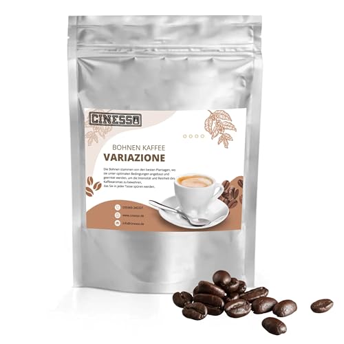 Cinesso Intensives Kaffee-Aroma, mit vollmundigem Geschmack, Kaffeebohnenmischung mit Fruchtnote, Arabica-Robusta, für Kaffee-Liebhaber, extrafein und feinwürzig (10 Kg, Variazione) von Cinesso