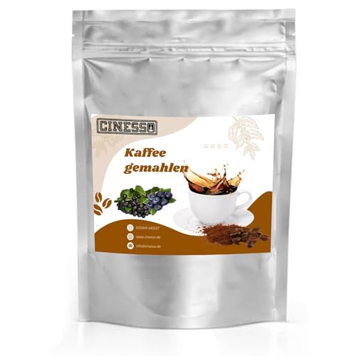 Cinesso Kaffee gemahlen Kaffeepulver, mit verschiedenen Geschmacksrichtungen, fruchtige Varianten, schnelle und einfache Zubereitung, für Kaffeeliebhaber (1 Kg, Aronia Blaubeere) von Cinesso