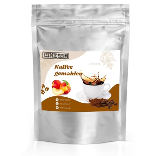 Cinesso Kaffee gemahlen Kaffeepulver, mit verschiedenen Geschmacksrichtungen, fruchtige Varianten, schnelle und einfache Zubereitung, für Kaffeeliebhaber (1 Kg, Nektarine) von Cinesso