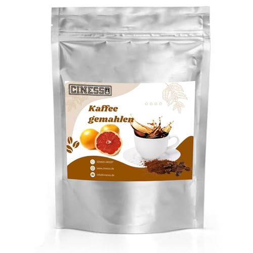 Cinesso Kaffee gemahlen Kaffeepulver, mit verschiedenen Geschmacksrichtungen, fruchtige Varianten, schnelle und einfache Zubereitung, für Kaffeeliebhaber (200 g, Grapefruit) von Cinesso