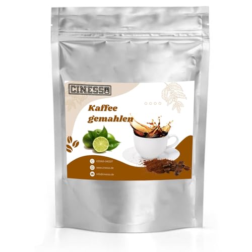 Cinesso Kaffee gemahlen Kaffeepulver, mit verschiedenen Geschmacksrichtungen, fruchtige Varianten, schnelle und einfache Zubereitung, für Kaffeeliebhaber (200 g, Limette) von Cinesso
