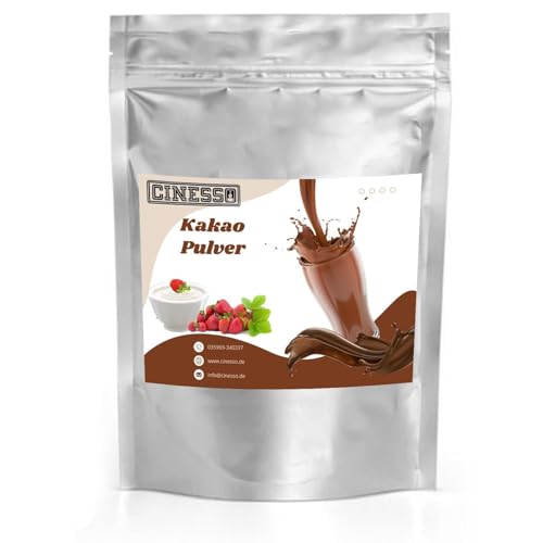 Cinesso Kakao Trinkschokolade Kakaopulver, Schokoladengetränk, Schokoladenaromen, mit natürlichen Aromen, schnelle und einfache Zubereitung, für Feierlichkeiten (200 g, Erdbeer Joghurt) von Cinesso