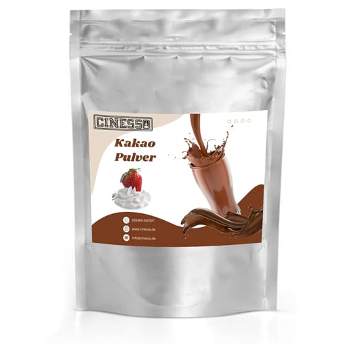 Cinesso Kakao Trinkschokolade Kakaopulver, schnelle und einfache Zubereitung, mit verschiedenen Aromen, für Genießer und Feinschmecker, für heiße und kalte Schokolade (200 g, Sahne) von Cinesso