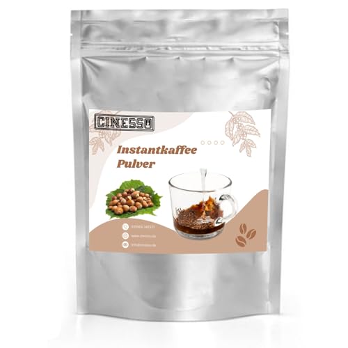 Cinesso Haselnuss Löslicher Kaffee Instant Pulver 500 g, Nussgeschmack, schnelle und einfache Zubereitung, ohne Kaffeemaschine. mit verschiedenen Aromen, Kaffeevariation von Cinesso