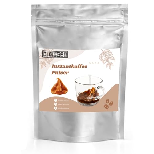 Cinesso Löslicher Kaffee Instant Pulver, Schokoladengeschmack, schnelle und einfache Zubereitung, verschiedene Aromen, Schnellkaffee, ohne Maschine, mit besonderem Geschmack (1 Kg, Karamell) von Cinesso