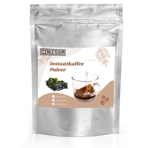 Cinesso Löslicher Kaffee Instant Pulver, fruchtige Geschmacksrichtungen, schnelle und einfache Zubereitung, Kaffeegenuss ohne Kaffeemaschine, praktische Getränke (1 Kg, Aronia Blaubeere) von Cinesso