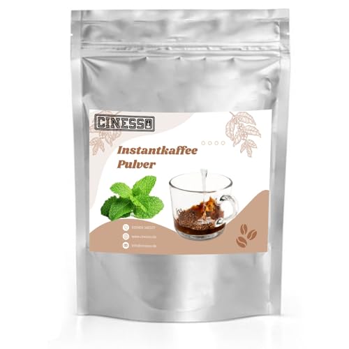 Cinesso Löslicher Kaffee Instant Pulver, fruchtige Geschmacksrichtungen, schnelle und einfache Zubereitung, Kaffeegenuss ohne Kaffeemaschine, praktische Getränke (1 Kg, Pfefferminze) von Cinesso