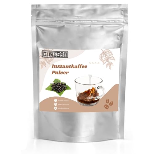 Cinesso Löslicher Kaffee Instant Pulver, fruchtige Geschmacksrichtungen, schnelle und einfache Zubereitung, Kaffeegenuss ohne Kaffeemaschine, praktische Getränke (1 Kg, Schwarze Johannisbeere) von Cinesso