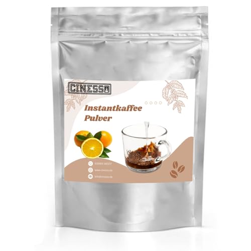 Cinesso Löslicher Kaffee Instant Pulver, fruchtige Geschmacksrichtungen, schnelle und einfache Zubereitung, Kaffeegenuss ohne Kaffeemaschine, praktische Getränke (10 Kg, Orange) von Cinesso