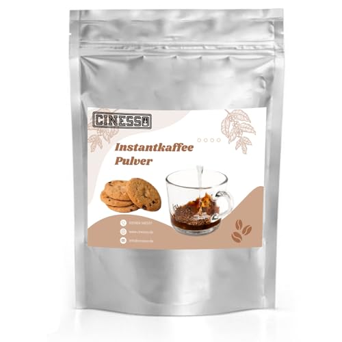 Cinesso Löslicher Kaffee Instant Pulver, schnelle und einfache Zubereitung, ohne Kaffeemaschine, Wasserlöslich, in verschiedenen Sorten und Mengen, für Genießer (1 Kg, Keks Cookie) von Cinesso