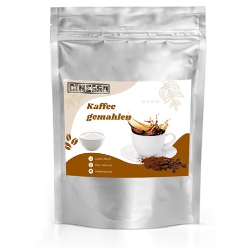 Cinesso Pulver Kaffee gemahlen Kaffeepulver, Aromatisierte Kaffeevariationen, mit besonderen Aromen, Geschmacksintensiv, für Genießer, für jeden Tag, Erlesene Kaffeesorten (1 Kg, Joghurt) von Cinesso