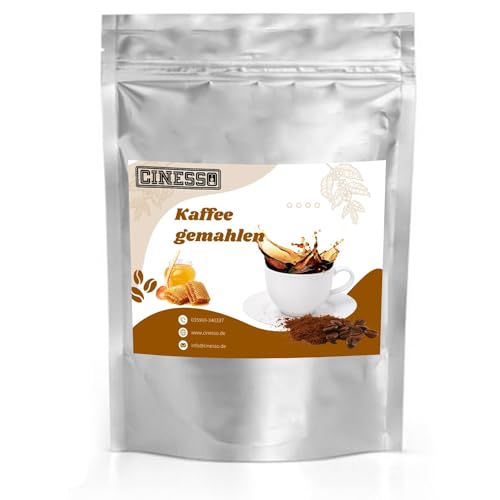 Cinesso Pulver Kaffee gemahlen Kaffeepulver, Aromatisierte Kaffeevariationen, mit besonderen Aromen, Geschmacksintensiv, für Genießer, für jeden Tag, Erlesene Kaffeesorten (200 g, Honig) von Cinesso