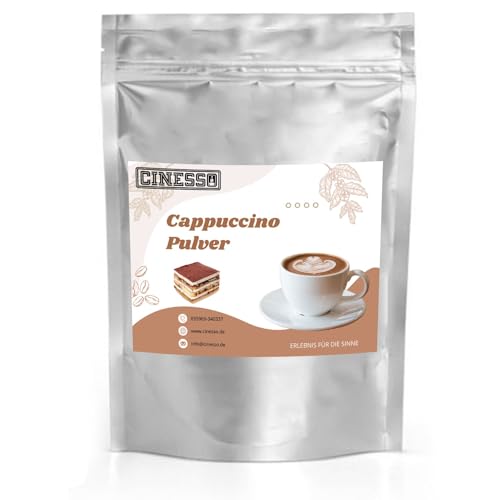 Cinesso Schokolade Cappuccino Pulver, Aromatisiertes Kaffeepulver, schnelle und einfache Zubereitung, Kaffeegetränk, zum Genießen, verschiedene Kaffeevariationen (200 g, Tiramisu) von Cinesso