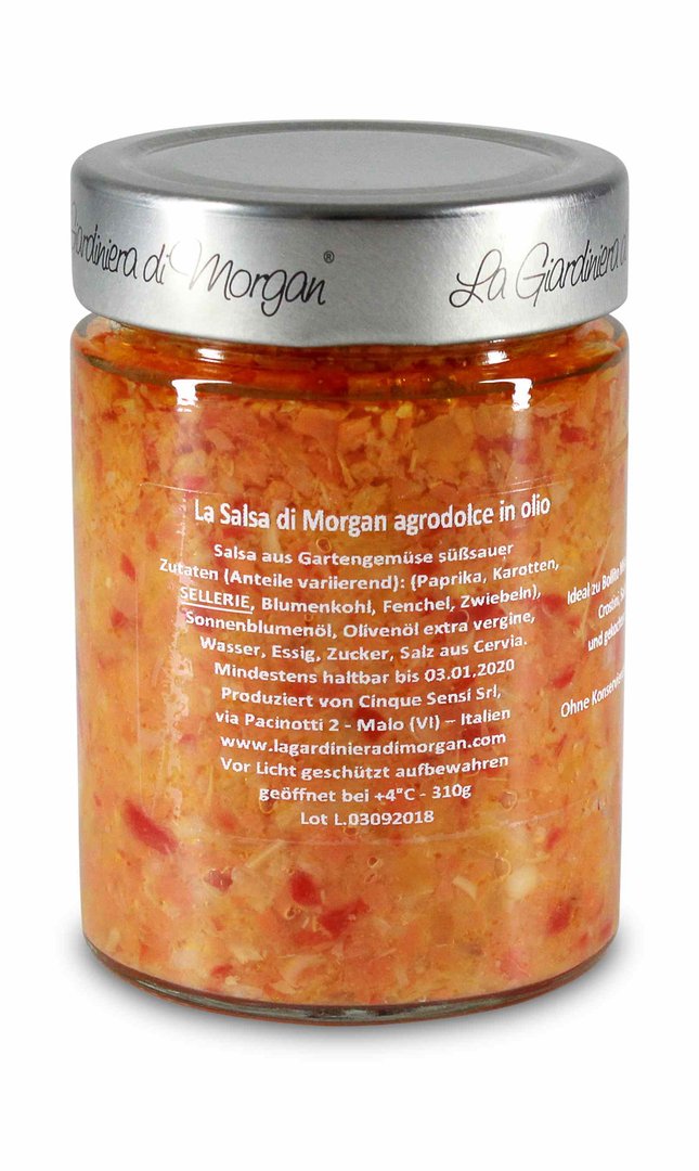 La Salsa di Morgan Agrodolce in Olio - Salsa aus Gartengemüse süßsauer von Cinque Sensi S.r.l.
