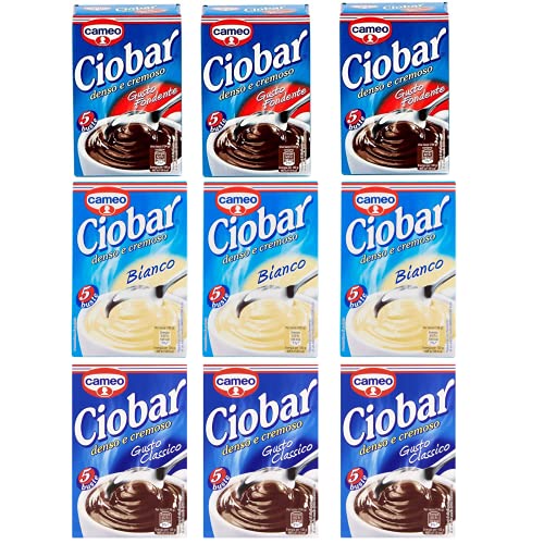 TESTPAKET Tassen Cameo Ciobar heiße schokolade hot chocolate Classico Bianco Fondente 9 x 125 g von Ciobar