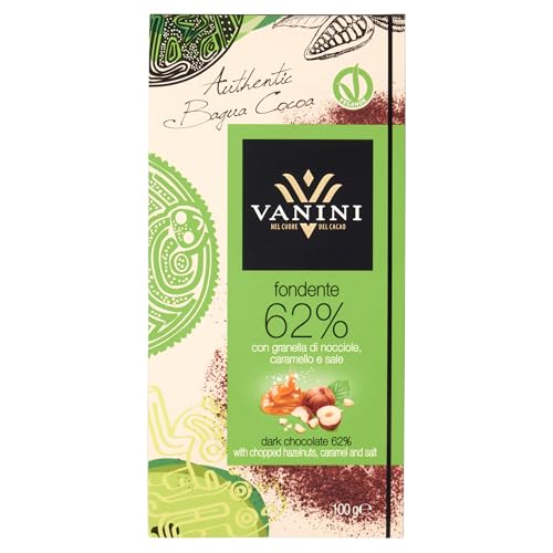 Schokolade mit Haselnuss-Salz 100g-Tafel, 62% Kakaoant. Cioccolatieri Vanini Italien 100g-Pack von Cioccolatieri Vanini