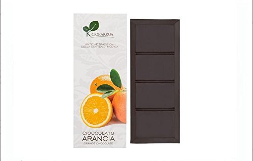 SCHOKOLADE AUS MODICA, MIT Orange, 100g, Italienische Gourmet Spezialitäten von Ciokarrua