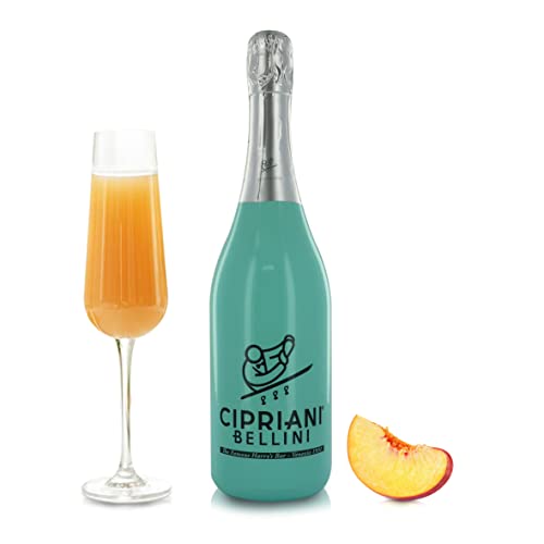 Cipriani Bellini Original, Klassischer Italienischer Spirituosencocktail mit Weißem Pfirsich, Bellini Aperitif Getränk mit Prosecco und Pfirsichpüree, 750 Ml von Cipriani