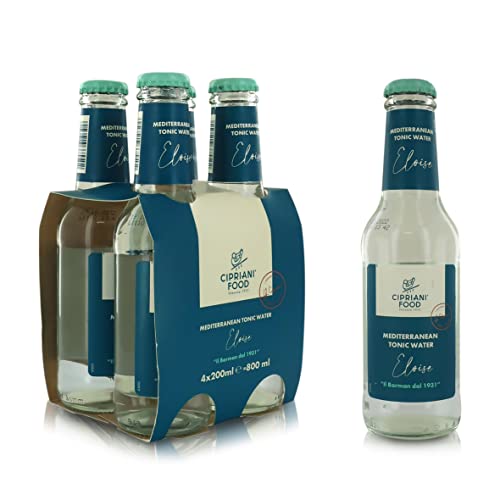 Cipriani Mediterranean Tonic Water ''Eloise'', Italienisches Citrus Tonic Water, Prickelndes Getränk mit Mediterranem Geschmack für Mixologie und Cocktailzubereitung, 4 x 200 Ml von Cipriani