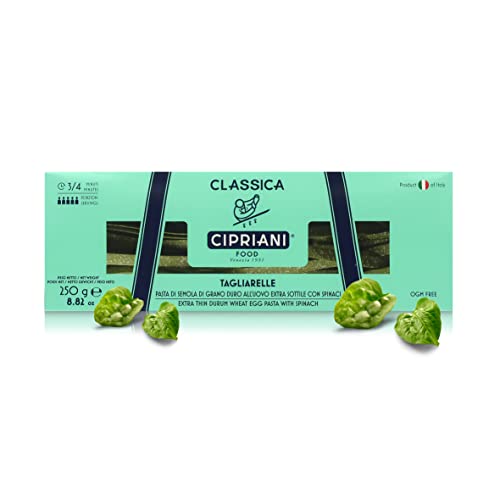 Cipriani Spinat-Tagliarelle, Extradünne Grüne Eiernudeln aus Hartweizengrieß u. Spinat, Langsam Trocknende Bandnudeln ''Tagliatelle'' / Pasta aus Italien, 250g Cipriani Spinat-Tagliarelle, Extradünne Grüne Eiernudeln aus Hartweizengrieß u. Spinat, Langsam Trocknende Bandnudeln ''Tagliatelle'' / Pasta aus Italien, 250g von Cipriani