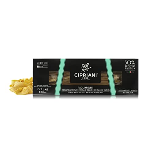 Cipriani Tagliarelle ''30% Proteine'' aus Italien, Extradünne Proteinnudeln aus Hartweizengrieß und Eiweiß, Italienische Pasta Ähnlich wie Tagliatelle Reich an Proteinen, 250g von Cipriani