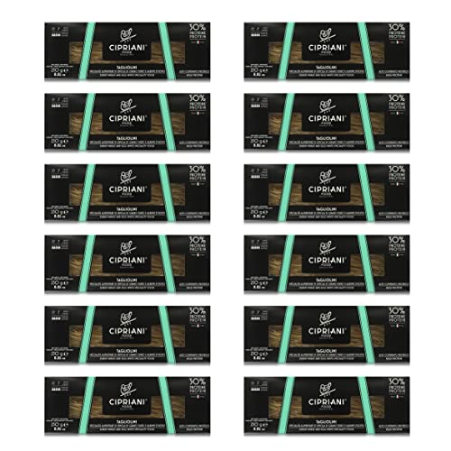 Cipriani Tagliolini ''30% Proteine'' aus Italien, Extradünne Proteinnudeln aus Hartweizengrieß und Eiweiß, Italienische Pasta Tagliolini Reich an Proteinen, 12 x 250g Cipriani Tagliolini ''30% Proteine'' aus Italien, Extradünne Proteinnudeln aus Hartweizengrieß und Eiweiß, Italienische Pasta Tagliolini Reich an Proteinen, 12 x 250g von Cipriani