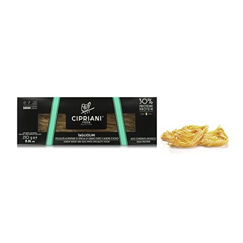 Cipriani Tagliolini ''30% Proteine'' aus Italien, Extradünne Proteinnudeln aus Hartweizengrieß und Eiweiß, Italienische Pasta Tagliolini Reich an Proteinen, 250g Cipriani Tagliolini ''30% Proteine'' aus Italien, Extradünne Proteinnudeln aus Hartweizengrieß und Eiweiß, Italienische Pasta Tagliolini Reich an Proteinen, 250g von Cipriani