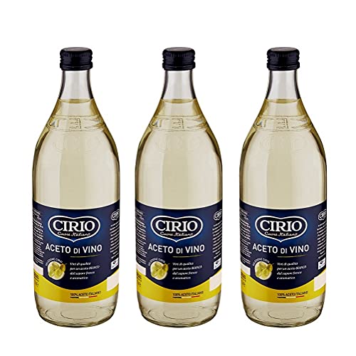 3x Cirio Aceto di Vino Bianco Weißweinessig Essig Glasflasche 1Lt von Cirio