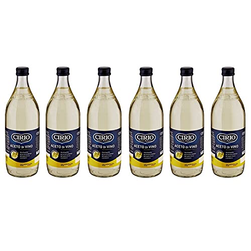 6x Cirio Aceto di Vino Bianco Weißweinessig Essig Glasflasche 1Lt von Cirio