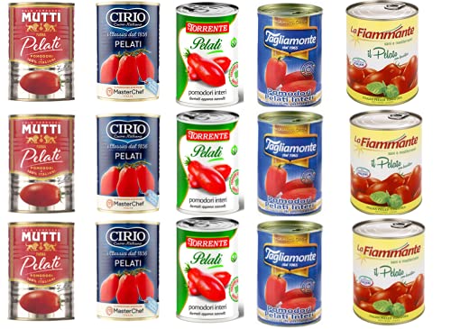 Italian Pomodori Pelati bestern geschälte Tomaten sauce aus Italien Mutti Cirio La torrente Tagliamente La Fiammante dose 15x 400g von Cirio