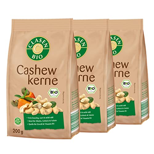 3x CLASEN BIO Cashewkerne - 200g 3x CLASEN BIO Cashewkerne - 200g von Clasen Bio