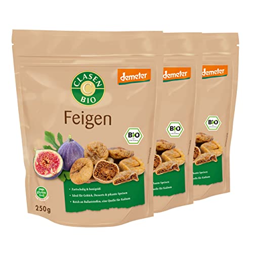 3x CLASEN BIO Demeter Feigen, sonnengetrocknet und ungeschwefelt - 250g von Clasen Bio