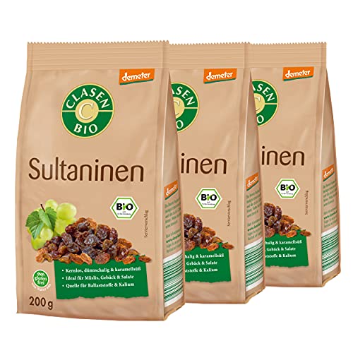 3x CLASEN BIO Demeter Sultaninen - 200g von Clasen Bio