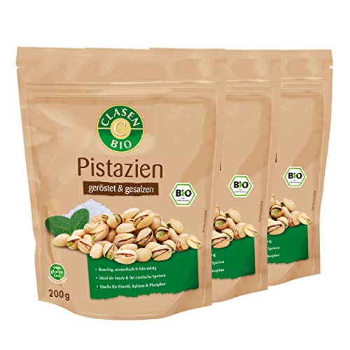 3x CLASEN BIO Pistazien geröstet und gesalzen - 200g 3x CLASEN BIO Pistazien geröstet und gesalzen - 200g von Clasen Bio